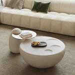 モダンデザイン センターテーブル GFRP強化ガラス製 丸型スタイリッシュコーヒーテーブル fjd-4709