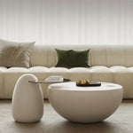 モダンデザイン センターテーブル GFRP強化ガラス製 丸型スタイリッシュコーヒーテーブル fjd-4709