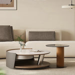 センターテーブル 石材 ステンレス 強化ガラス 合成皮革 使用 モダンデザイン 高級感 機能性収納 おしゃれリビング家具 fjd-4711