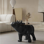 ユニークなデザインの強化ガラス製センターテーブル - ヒップポタマスモチーフでインテリアに個性をプラス! fjd-4712