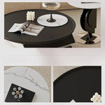 モダン大理石センターテーブル - 耐久性パイン材とスタイリッシュなステンレス脚付き fjd-4713