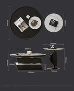 モダン大理石センターテーブル - 耐久性パイン材とスタイリッシュなステンレス脚付き fjd-4713