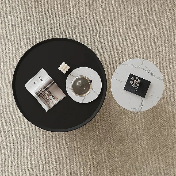 モダン大理石センターテーブル - 耐久性パイン材とスタイリッシュなステンレス脚付き fjd-4713