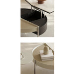 モダンセンターテーブル|合成皮革・石・ステンレス製|洗練されたデザインでおしゃれなリビング空間を演出 fjd-4715