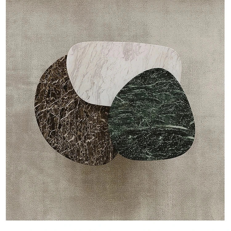 モダンデザイン センターテーブル ストーン・セラミック・ステンレス製 2段式 コーヒーテーブル ルームアクセント fjd-4716