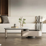 モダンデザインのセンターテーブル|強化ガラスとパイン材使用|リビングルームに最適な収納機能付きコーヒーテーブル fjd-4717