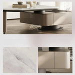 モダンデザインのセンターテーブル|強化ガラスとパイン材使用|リビングルームに最適な収納機能付きコーヒーテーブル fjd-4717