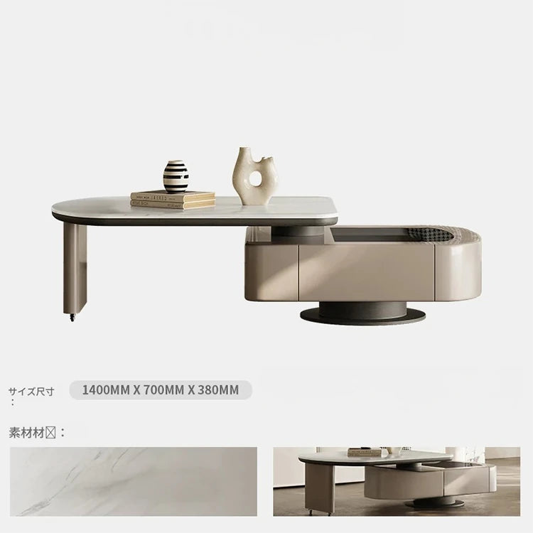 モダンデザインのセンターテーブル|強化ガラスとパイン材使用|リビングルームに最適な収納機能付きコーヒーテーブル fjd-4717