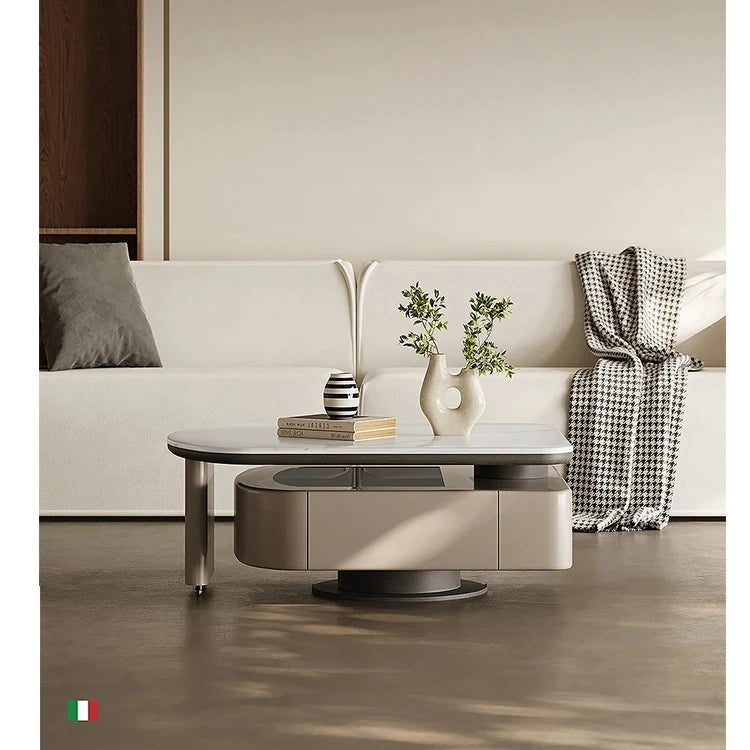 モダンデザインのセンターテーブル|強化ガラスとパイン材使用|リビングルームに最適な収納機能付きコーヒーテーブル fjd-4717