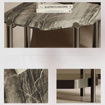 モダンデザイン センターテーブル 大理石&ステンレス製 おしゃれなリビング向け 家具 fjd-4723