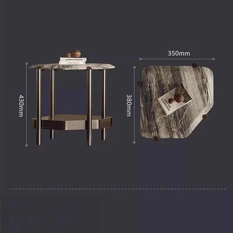 モダンデザイン センターテーブル 大理石&ステンレス製 おしゃれなリビング向け 家具 fjd-4723