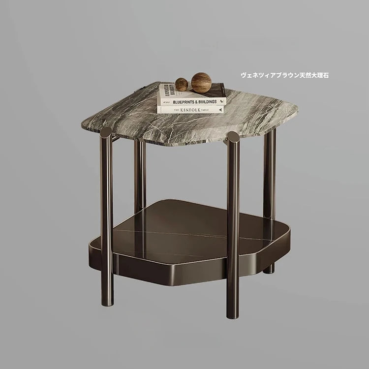 モダンデザイン センターテーブル 大理石&ステンレス製 おしゃれなリビング向け 家具 fjd-4723