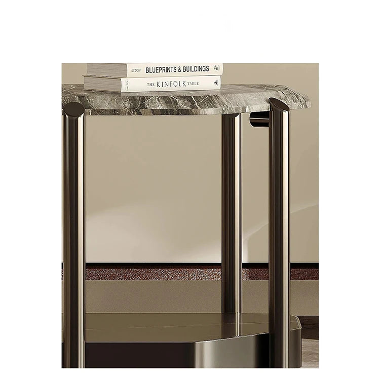 モダンデザイン センターテーブル 大理石&ステンレス製 おしゃれなリビング向け 家具 fjd-4723