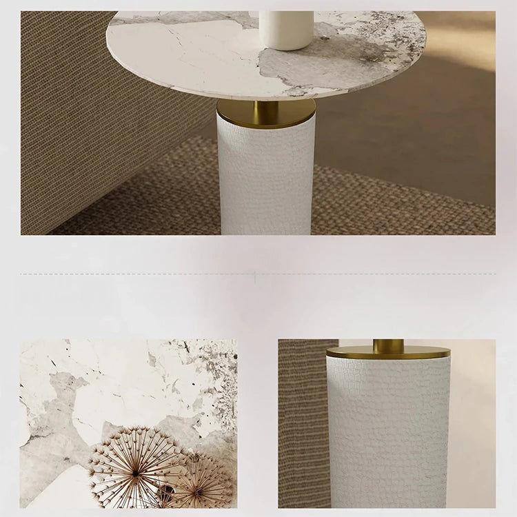 モダンデザイン センターテーブル セラミック・合成皮革・ステンレス製 高級感あふれるインテリア家具 fjd-4725