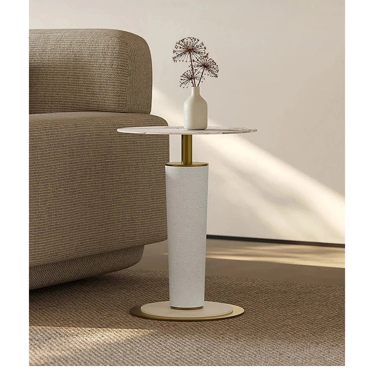 モダンデザイン センターテーブル セラミック・合成皮革・ステンレス製 高級感あふれるインテリア家具 fjd-4725