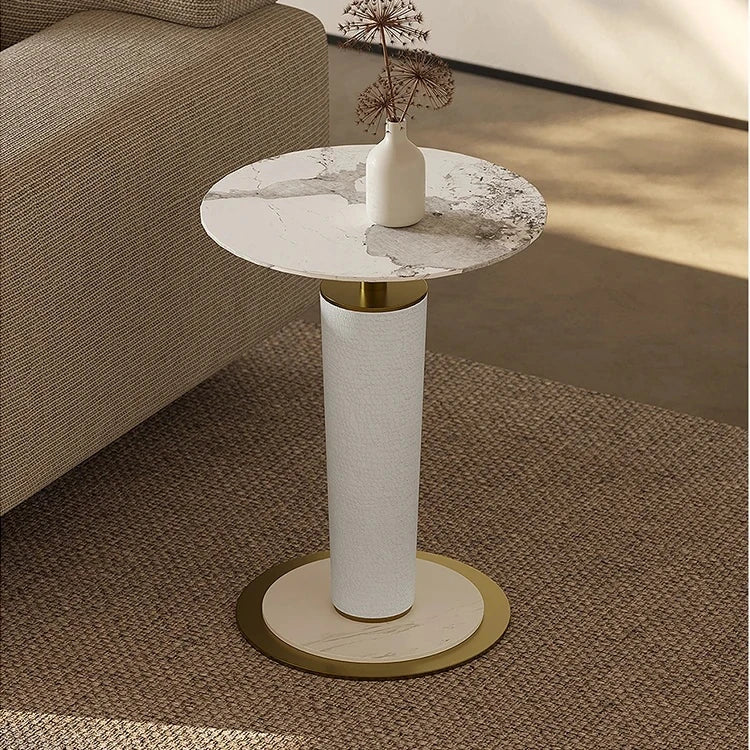 モダンデザイン センターテーブル セラミック・合成皮革・ステンレス製 高級感あふれるインテリア家具 fjd-4725