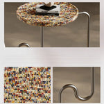 スタイリッシュなステンレス製センターテーブル | モダンデザインと多機能性を兼ね備えたおしゃれなインテリアアクセント fjd-4726