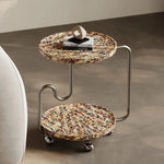 スタイリッシュなステンレス製センターテーブル | モダンデザインと多機能性を兼ね備えたおしゃれなインテリアアクセント fjd-4726