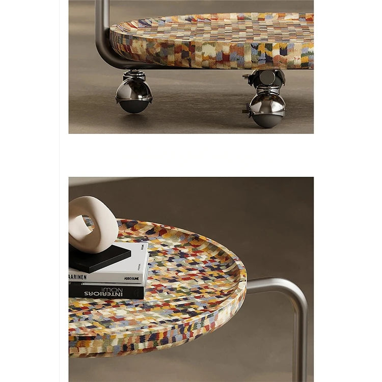 スタイリッシュなステンレス製センターテーブル | モダンデザインと多機能性を兼ね備えたおしゃれなインテリアアクセント fjd-4726