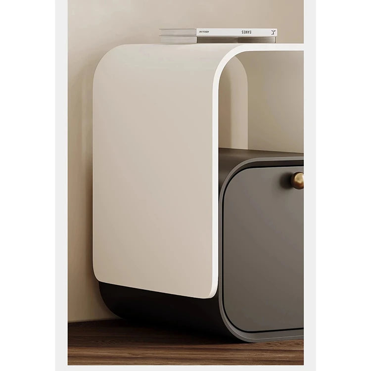 スタイリッシュなパイン製ナイトテーブル - モダンデザインでお部屋を彩る収納付きテーブル fjd-4728