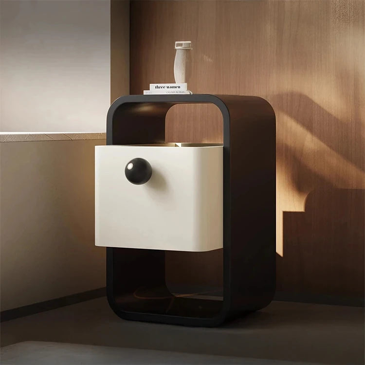 モダンデザインのパイン材ナイトテーブル|シンプルでスタイリッシュな収納家具 fjd-4733