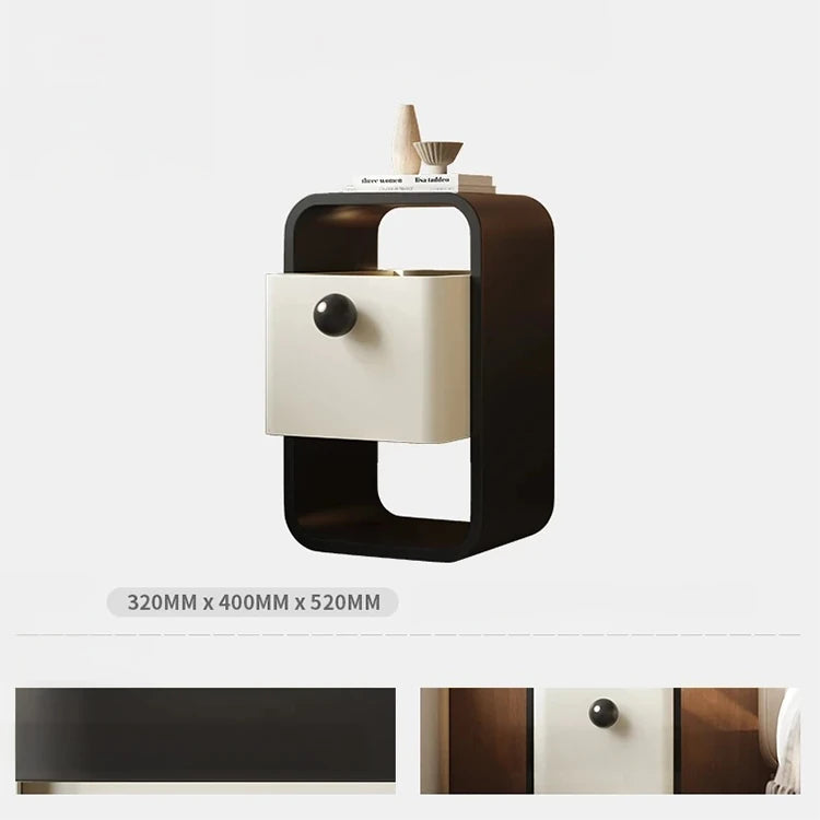 モダンデザインのパイン材ナイトテーブル|シンプルでスタイリッシュな収納家具 fjd-4733