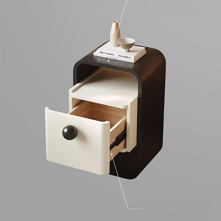 モダンデザインのパイン材ナイトテーブル|シンプルでスタイリッシュな収納家具 fjd-4733