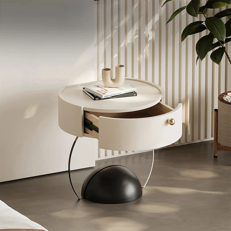 パイン材とアクリル使用のスタイリッシュナイトテーブル - モダンなデザインでインテリアを引き立てるおしゃれ家具 fjd-4735