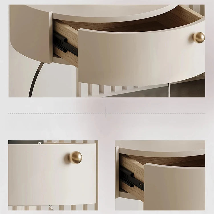 パイン材とアクリル使用のスタイリッシュナイトテーブル - モダンなデザインでインテリアを引き立てるおしゃれ家具 fjd-4735