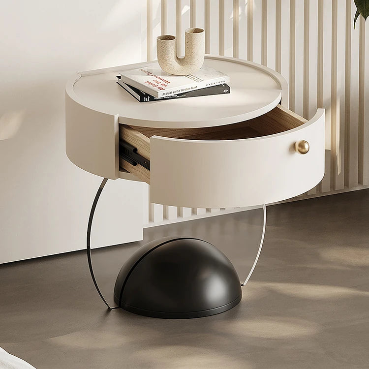 パイン材とアクリル使用のスタイリッシュナイトテーブル - モダンなデザインでインテリアを引き立てるおしゃれ家具 fjd-4735