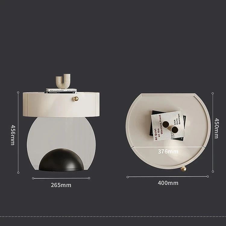 パイン材とアクリル使用のスタイリッシュナイトテーブル - モダンなデザインでインテリアを引き立てるおしゃれ家具 fjd-4735