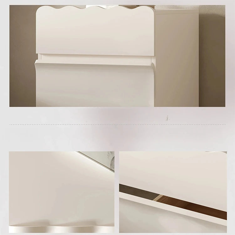 パイン材使用 おしゃれなナイトテーブル 収納付き デザイン家具 ホワイト×ブラック fjd-4736