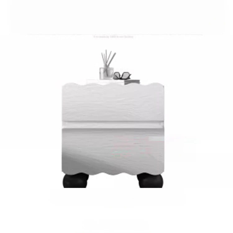 パイン材使用 おしゃれなナイトテーブル 収納付き デザイン家具 ホワイト×ブラック fjd-4736