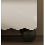 パイン材使用 おしゃれなナイトテーブル 収納付き デザイン家具 ホワイト×ブラック fjd-4736