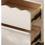 パイン材使用 おしゃれなナイトテーブル 収納付き デザイン家具 ホワイト×ブラック fjd-4736