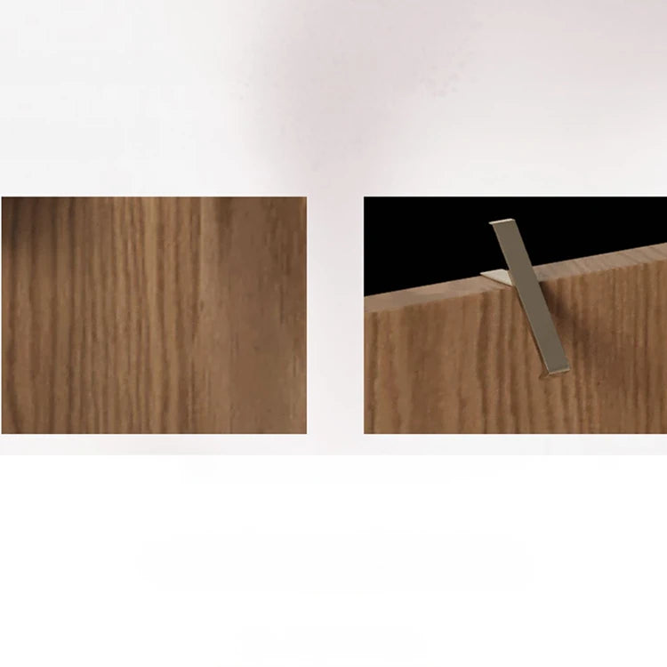 スタイリッシュなウッドナイトテーブル - 抽象的デザインと収納力抜群のサイドテーブル fjd-4738