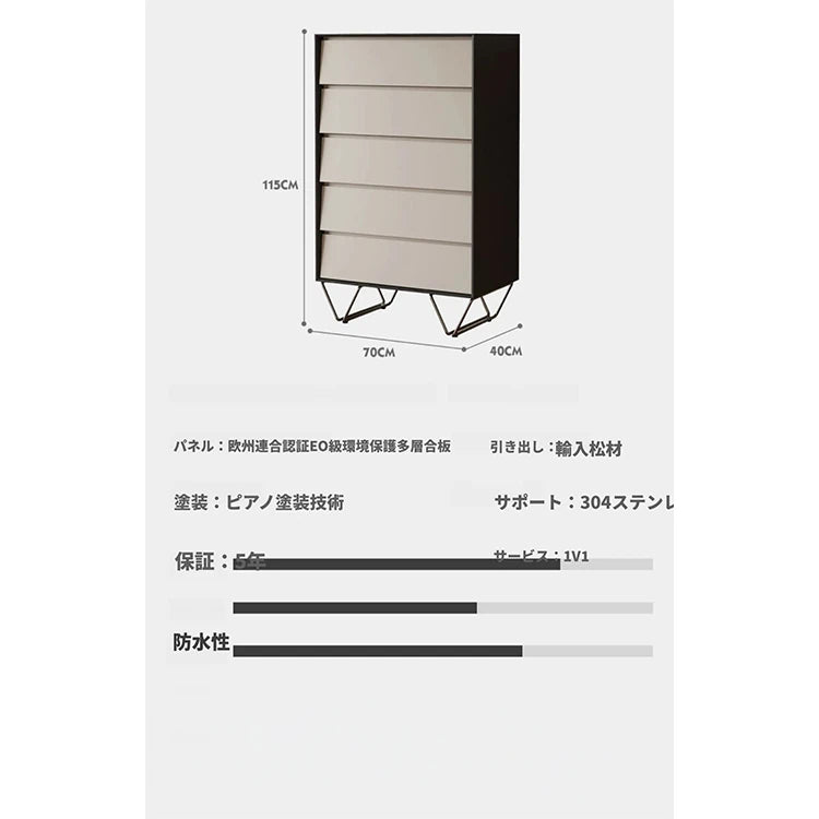 おしゃれな多層板キャビネット - パイン材とステンレス製、収納力抜群でモダンなデザイン! fjd-4740