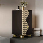 スタイリッシュなステンレス製キャビネット|モダンデザインで収納力抜群|リビング・寝室に最適なインテリア家具 fjd-4742