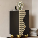 スタイリッシュなステンレス製キャビネット|モダンデザインで収納力抜群|リビング・寝室に最適なインテリア家具 fjd-4742