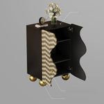 スタイリッシュなステンレス製キャビネット|モダンデザインで収納力抜群|リビング・寝室に最適なインテリア家具 fjd-4742