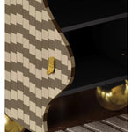 スタイリッシュなステンレス製キャビネット|モダンデザインで収納力抜群|リビング・寝室に最適なインテリア家具 fjd-4742