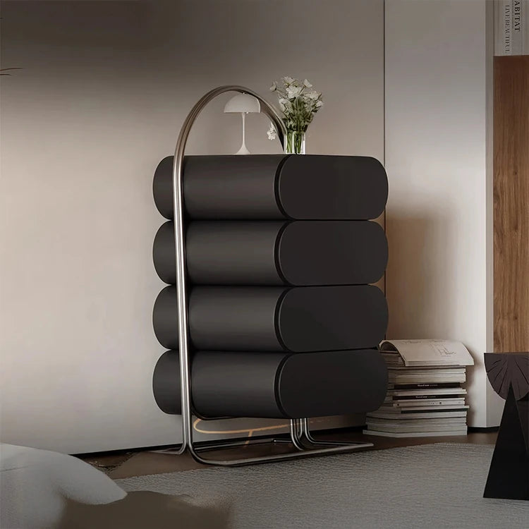 スタイリッシュなステンレス製キャビネット - モダンなパインデザインでおしゃれな収納空間を実現! fjd-4743