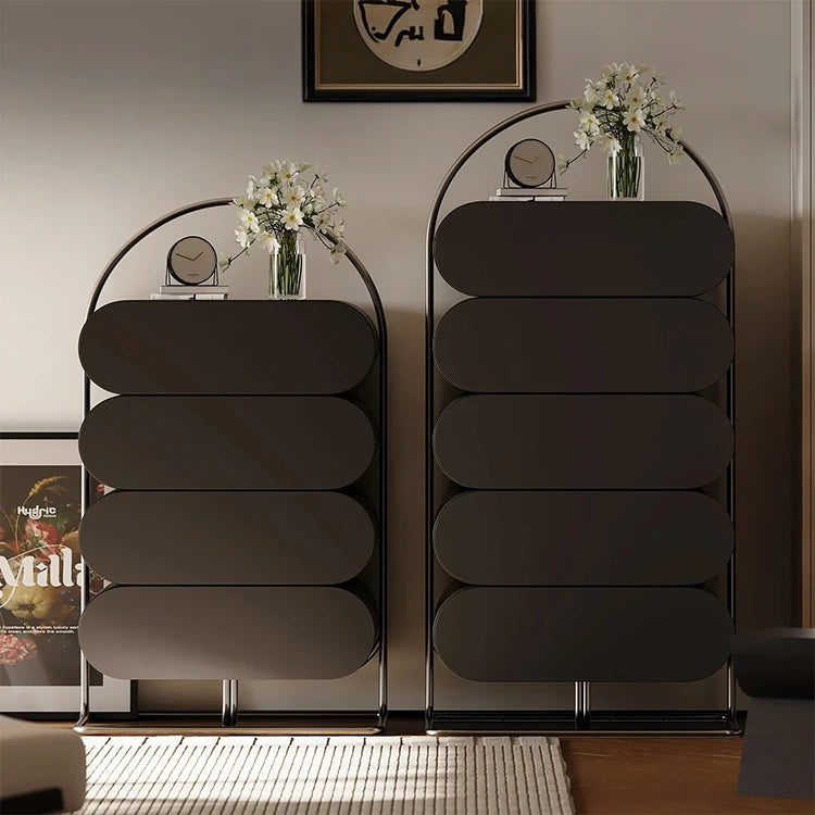 スタイリッシュなステンレス製キャビネット - モダンなパインデザインでおしゃれな収納空間を実現! fjd-4743