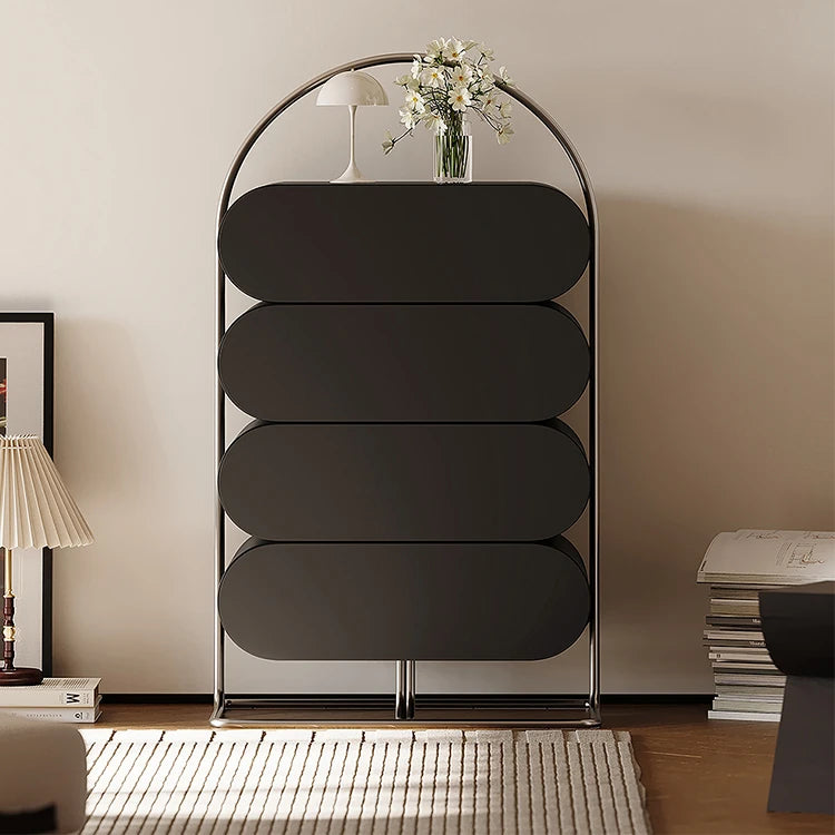 スタイリッシュなステンレス製キャビネット - モダンなパインデザインでおしゃれな収納空間を実現! fjd-4743