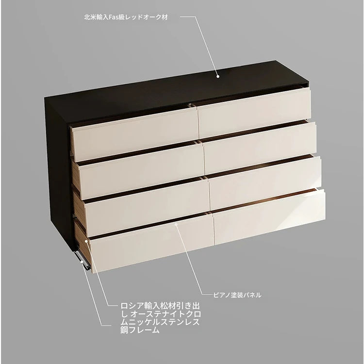 ステンレス製のモダンキャビネット|パイン材使用・収納力抜群・インテリアに最適 fjd-4744