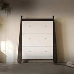 アッシュ材キャビネット - モダンでスタイリッシュな収納家具、3段引き出し付き fjd-4746