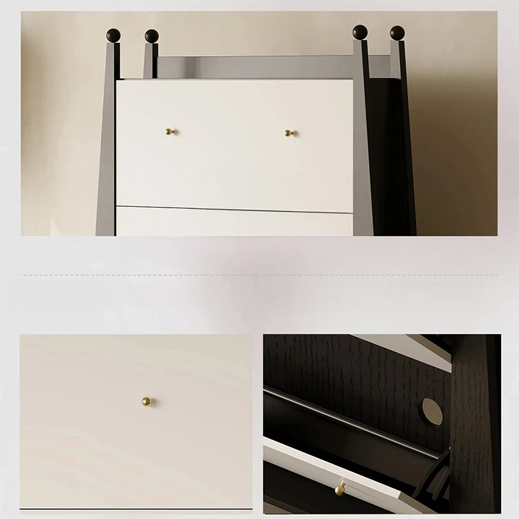 アッシュ材キャビネット - モダンでスタイリッシュな収納家具、3段引き出し付き fjd-4746