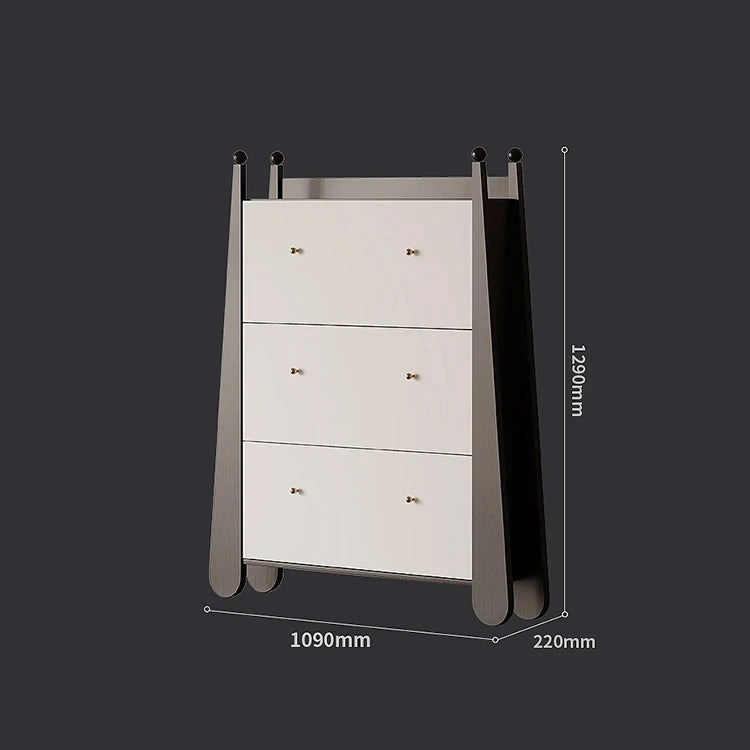 アッシュ材キャビネット - モダンでスタイリッシュな収納家具、3段引き出し付き fjd-4746