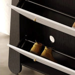 アッシュ材キャビネット - モダンでスタイリッシュな収納家具、3段引き出し付き fjd-4746