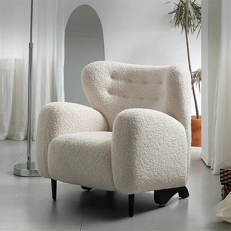 シープボア ステンレス製コンフォートチェア|おしゃれで居心地の良いインテリア家具 fjd-4747